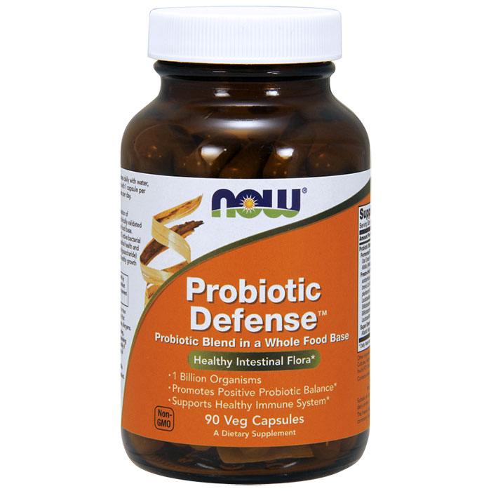 Probiotic Defense, Healthy Intestinal Flora, 90 Vcaps, NOW Foods