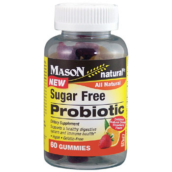 Probiotic Sugar Free, All Natural, 60 Gummies, Mason Natural