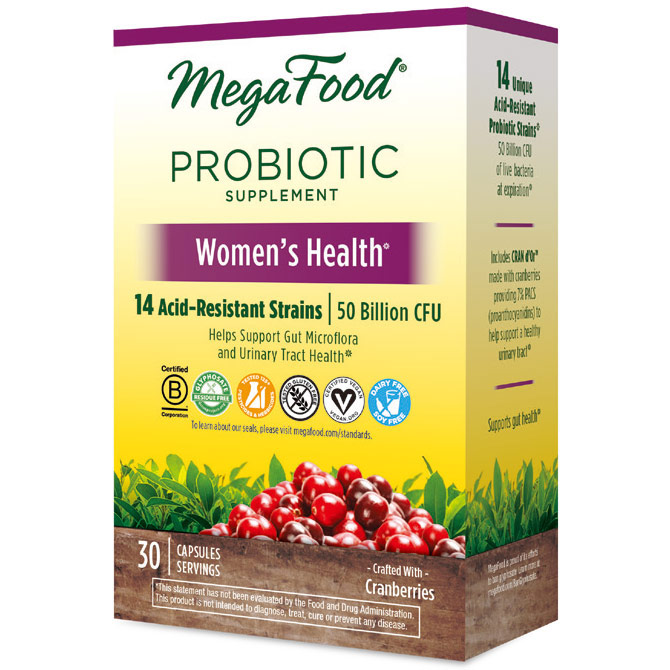 Shelf Stable Probiotic Supplement - Womens Health, 30 Capsules, MegaFood