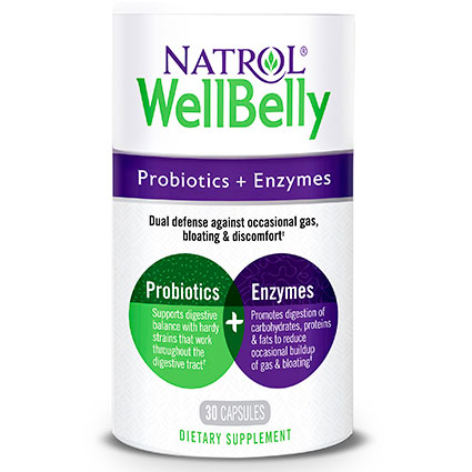 Well Belly, Probiotic + Enzymes, 30 Capsules, Natrol