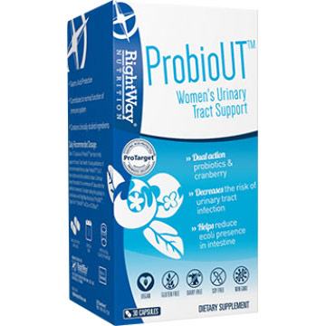 ProbioUT, Probiotics & Cranberry For Womens Urinary Tract Support, 30 Capsules, Rightway Nutrition