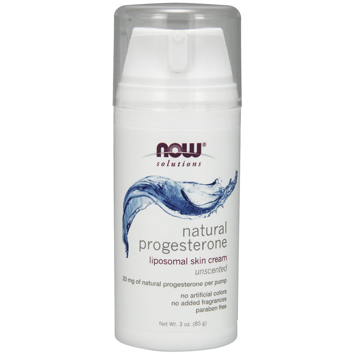 Natural Progesterone Liposomal Skin Cream Unscented, 3 oz, NOW Foods