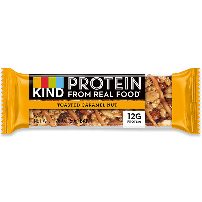 Protein Bar, Toasted Caramel Nut, 1.76 oz x 12 Bars, KIND Bars