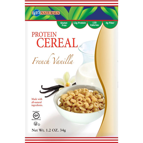 Protein Cereal - French Vanilla, 1.2 oz x 6 Bags, Kays Naturals