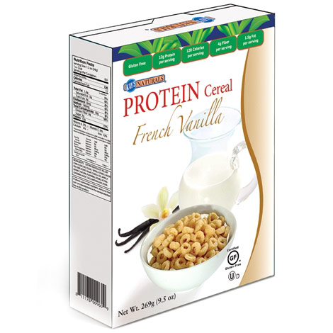 Protein Cereal - French Vanilla, 9.5 oz x 6 Boxes, Kays Naturals