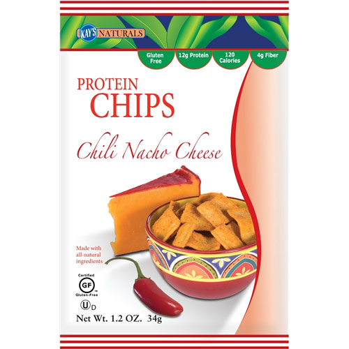 Protein Chips - Chili Nacho Cheese, 1.2 oz x 6 Bags, Kays Naturals