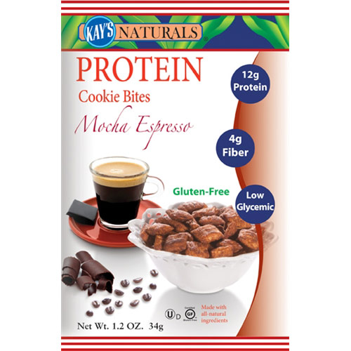 Protein Cookie Bites - Mocha Espresso, 1.2 oz x 6 Bags, Kays Naturals