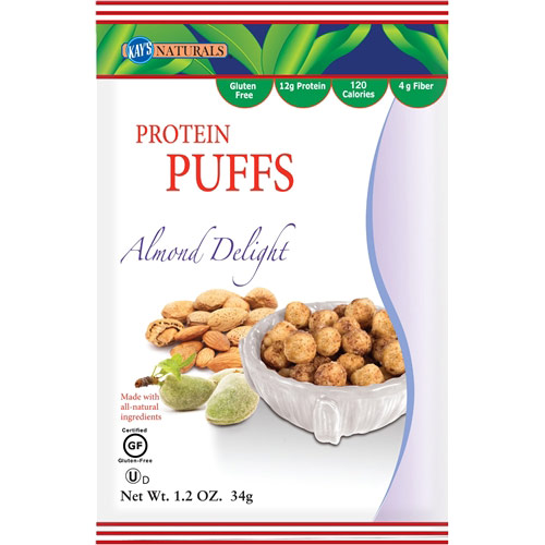 Protein Puffs - Almond Delight, 1.2 oz x 6 Bags, Kays Naturals