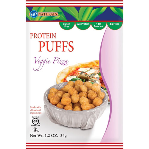 Protein Puffs - Veggie Pizza, 1.2 oz x 6 Bags, Kays Naturals