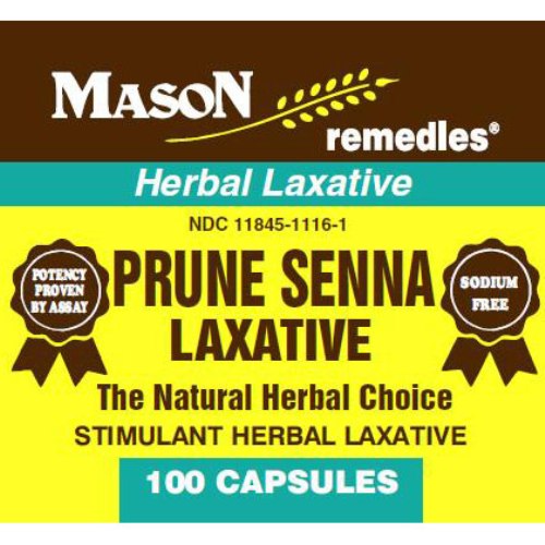 Prune Senna Laxative, 100 Capsules, Mason Natural
