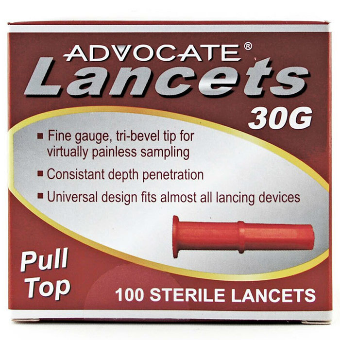Pull-Top Lancets 30G, 100 Sterile Lancets, Advocate