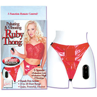 Pulsating & Vibrating Ruby Thong, California Exotic Novelties