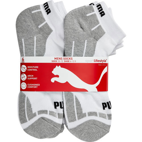 Puma Mens All Sport Low Cut Sock, 6 Pair