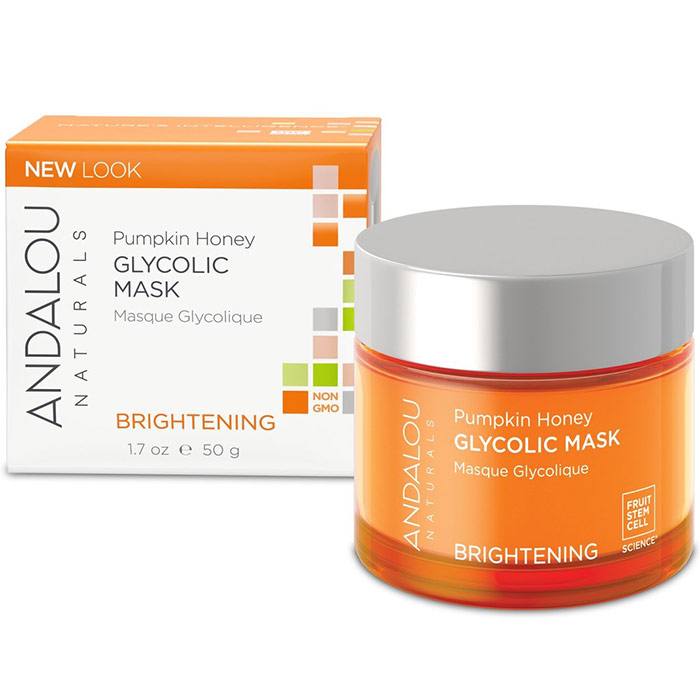 Andalou Naturals Pumpkin Honey Glycolic Mask, Brightening, 1.7 oz, Andalou Naturals