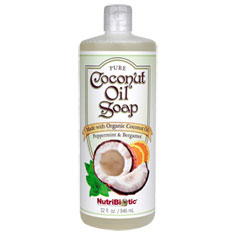 Pure Coconut Oil Soap, Peppermint & Bergamot, 32 oz, NutriBiotic