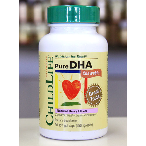 Pure DHA 250mg Berry Flavor 90 chewable softgels from ChildLife