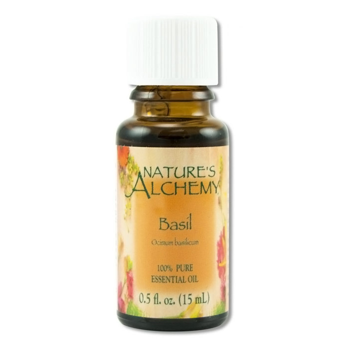 Pure Essential Oil Basil, 0.5 oz, Natures Alchemy