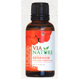 100% Pure Essential Oil, Geranium, 1 oz, Via Nature