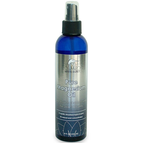 Pure Magnesium Oil Spray Skin Care, 8 oz, White Egret