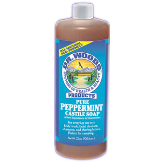 Pure Peppermint Castile Soap, 16 oz, Dr. Woods