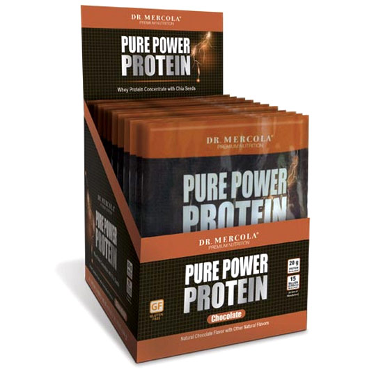 Pure Power Protein Single Serve Box - Chocolate, 14 Packets, Dr. Mercola