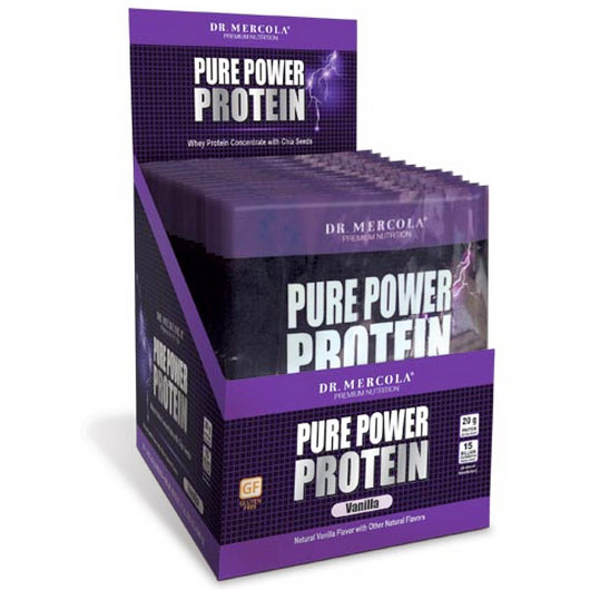 Pure Power Protein Single Serve Box - Vanilla, 14 Packets, Dr. Mercola