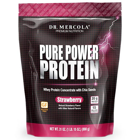 Pure Power Protein - Strawberry, 31 oz (880 g), Dr. Mercola