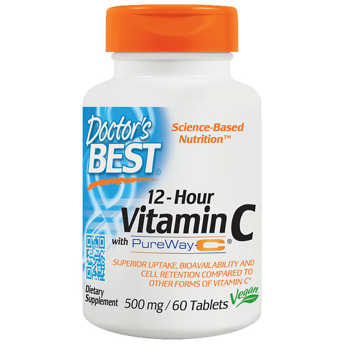 12-Hour Vitamin C with PureWay-C 500 mg, 60 Tablets, Doctors Best