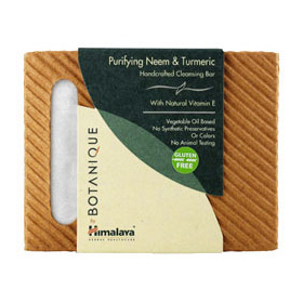 Botanique by Himalaya Purifying Neem & Turmeric Handcrafted Cleansing Bar, 125 g, Himalaya Herbal Healthcare
