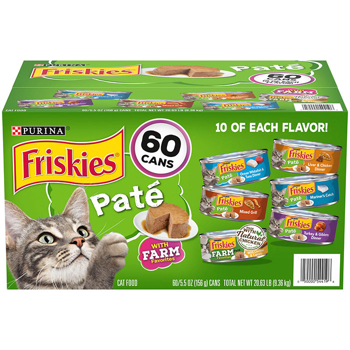 Purina Friskies Classic Pate Wet Cat Food, Variety Pack, 5.5 oz x 48 Cans