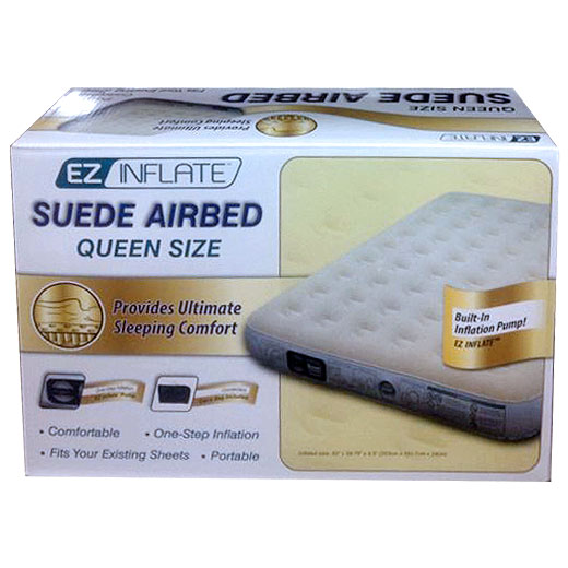 Generic Queen Suede Airbed with Built-in Dry Cell Pump