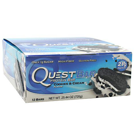 QuestBar Protein Bar, Cookies & Cream, 12 Bars, Quest Nutrition