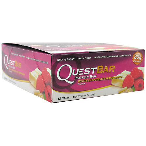 QuestBar Protein Bar, White Chocolate Raspberry, 12 Bars, Quest Nutrition