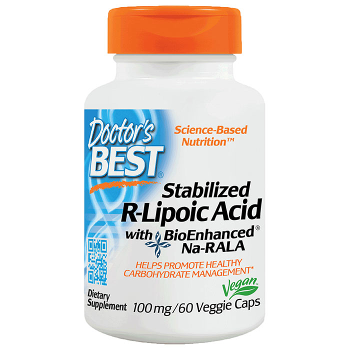 Stabilized R-Lipoic Acid (RLA) Na-RALA 100 mg, 60 Veggie Caps, Doctors Best