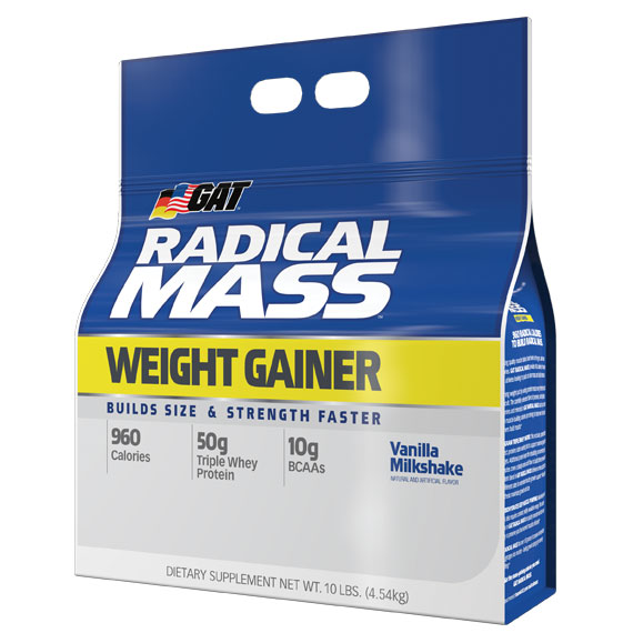 Radical Mass, Weight Gainer, 10 lb, GAT Sport