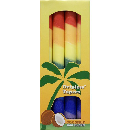 Rainbow Candle Tapers 9 Inch, 4 Candles, Aloha Bay