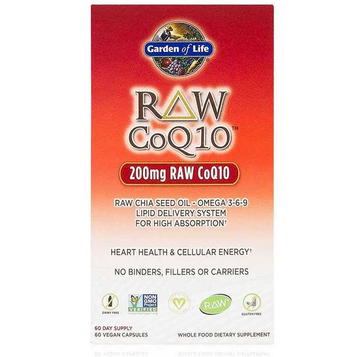 RAW CoQ10 200 mg, 60 Vegetarian Capsules, Garden of Life