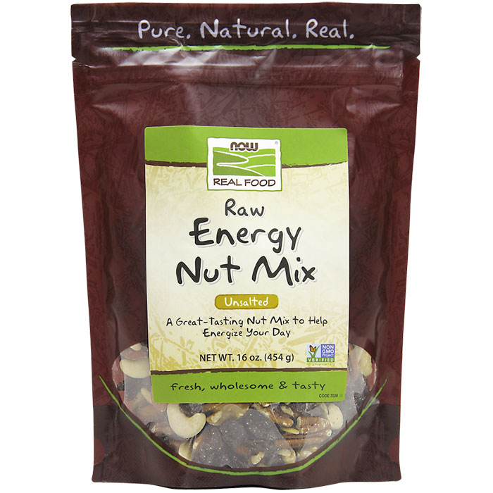 Raw Energy Nut Mix, Unsalted, 1 lb, NOW Foods