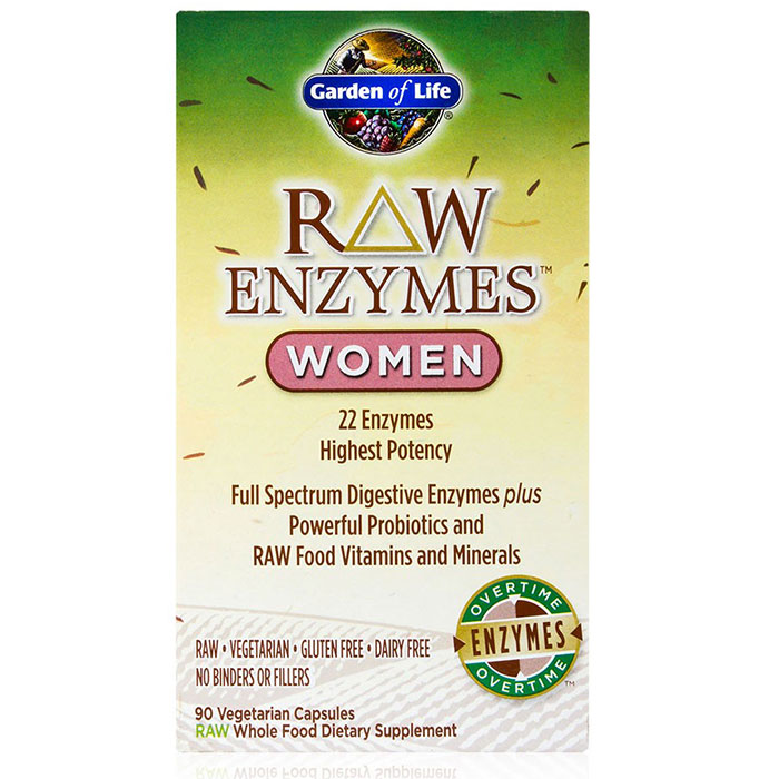 RAW Enzymes for Women, 90 Vegetarian Capsules, Garden of Life