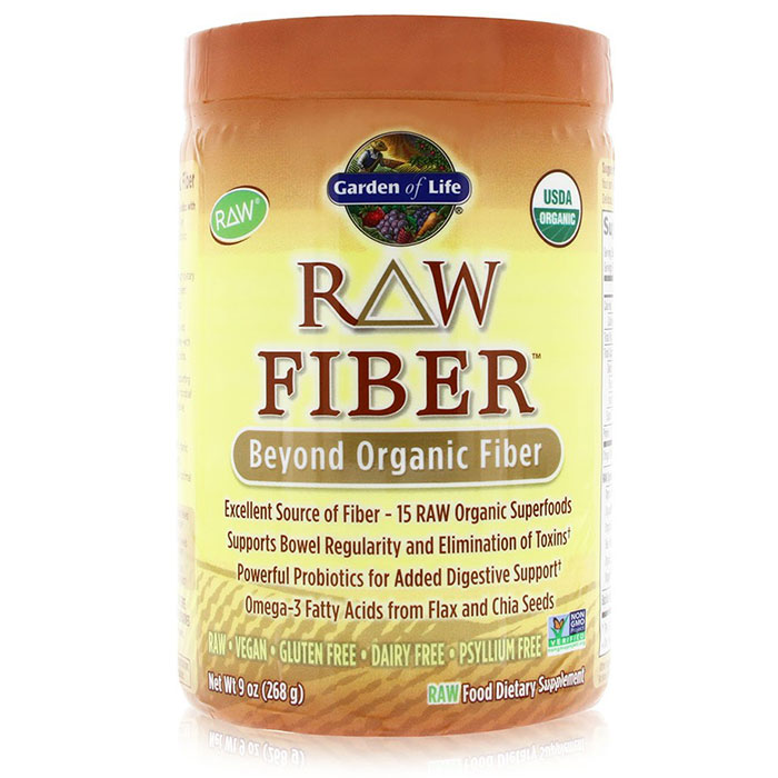 RAW Fiber Powder, Beyond Organic Fiber, 268 g (10 Servings), Garden of Life