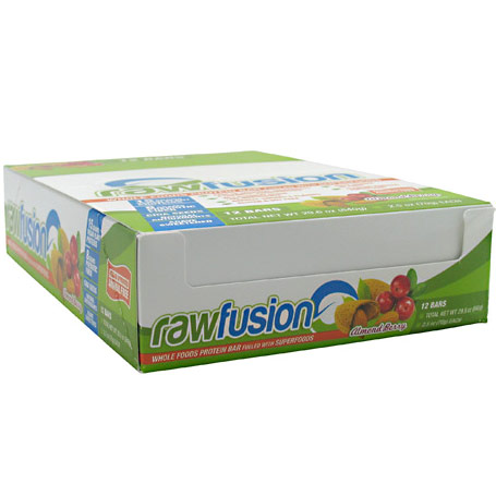 Raw Fusion Bar, Whole Foods Protein Bar, 2.5 oz x 12 Bars, SAN Nutrition