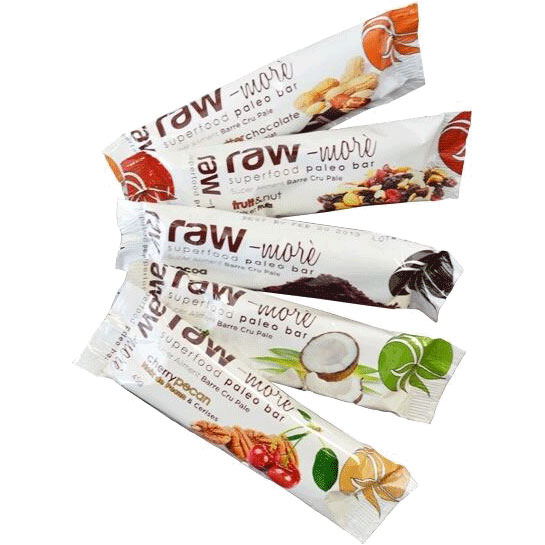 Raw More Superfood Paleo Bar - Cacao, 12 Bars, Schinoussa Sea Vegetables