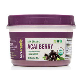 Raw Organic Acai Berry Powder, 4 oz, BareOrganics Superfoods