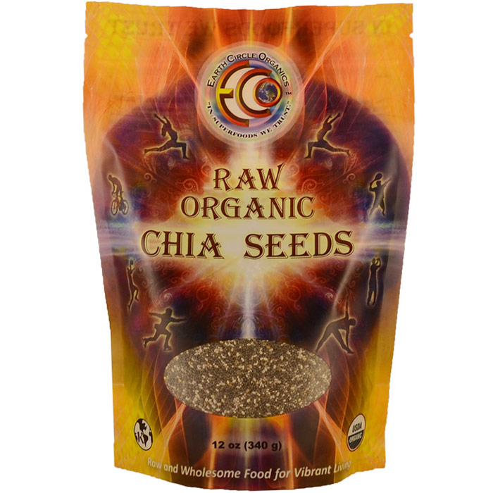 Raw Organic Chia Seeds, 12 oz, Earth Circle Organics