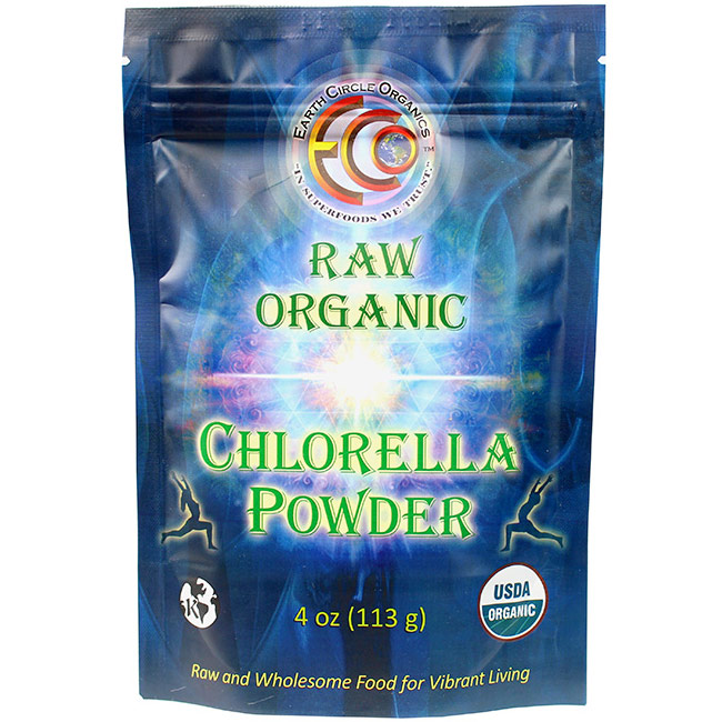 Raw Organic Chlorella Powder, 4 oz, Earth Circle Organics