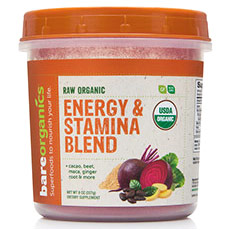 Raw Organic Energy & Stamina Blend Powder, 8 oz, BareOrganics Superfoods