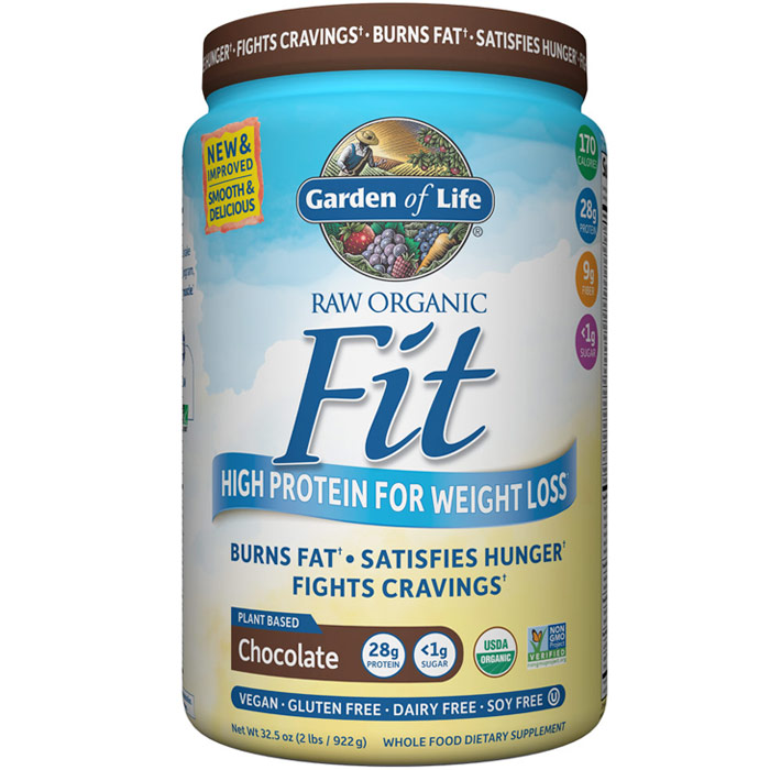 Raw Organic Fit, High Protein Powder For Weight Loss, Chocolate, 32.5 oz (922 g), Garden of Life