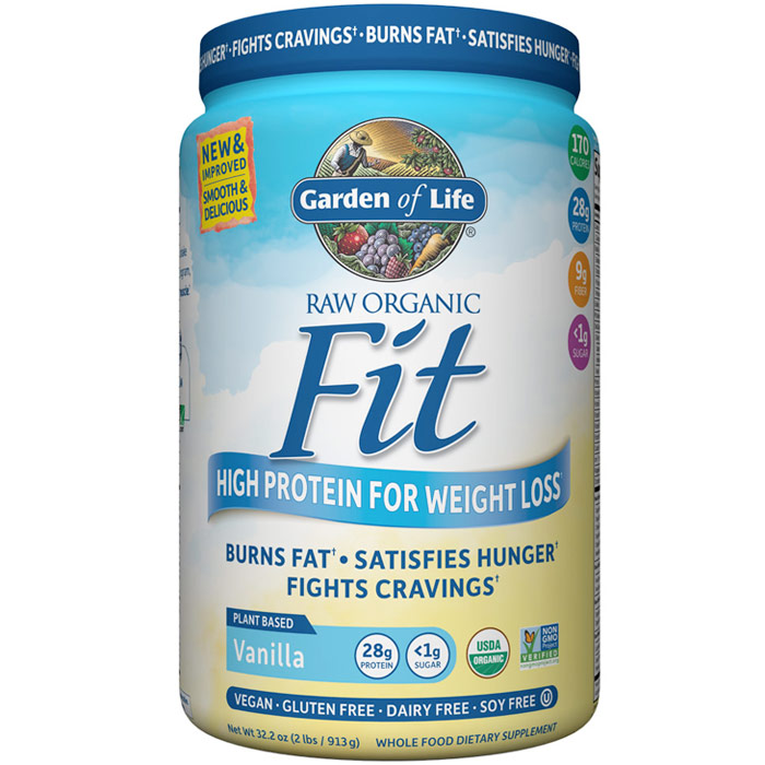 Raw Organic Fit, High Protein Powder For Weight Loss, Vanilla, 32.2 oz (913 g), Garden of Life