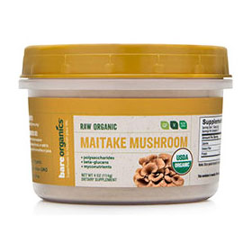 Raw Organic Maitake Mushroom Powder, 4 oz, BareOrganics Superfoods
