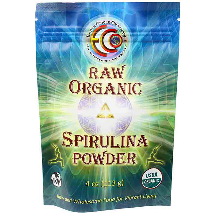 Raw Organic Spirulina Powder, 4 oz, Earth Circle Organics